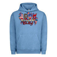 Pigment Pebble Blue Boom boom baby 4th of july Urban Hoodie - CowGirlArtShop