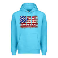Ocean Blue Baseball American flag Premium Hoodie - Neo Western