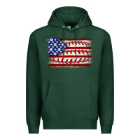 Sports Green Baseball American flag Premium Hoodie - Neo Western