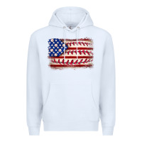White Baseball American flag Premium Hoodie - Neo Western