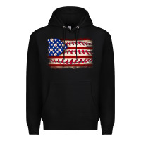 Black Baseball American flag Premium Hoodie - Neo Western