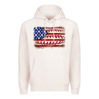 Pale Pink Baseball American flag Premium Hoodie - Neo Western