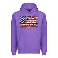 Purple Baseball American flag Premium Hoodie - Neo Western