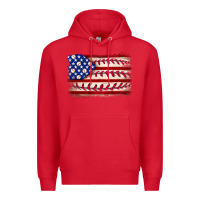 Red Baseball American flag Premium Hoodie - Neo Western