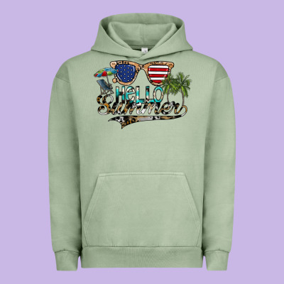 Hello Summer Urban Hoodie Designed By Sublimationcraftshop