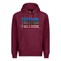 Burgundy Freedom freedom freedom 4th of july Premium Hoodie - CowGirlArtShop