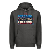 Charcoal Heather Freedom freedom freedom 4th of july Premium Hoodie - CowGirlArtShop