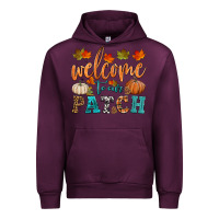 Mauve Wine welcome to our patch Urban Hoodie - HRA Design Shop