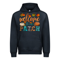 Navy welcome to our patch Urban Hoodie - HRA Design Shop