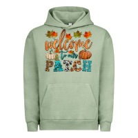 Pigment Oil Green welcome to our patch Urban Hoodie - HRA Design Shop