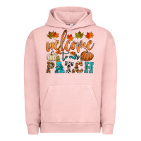 Pigment Salmon welcome to our patch Urban Hoodie - HRA Design Shop