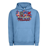 Pigment Pebble Blue Boom boom Mama 4th of july Urban Hoodie - CowGirlArtShop