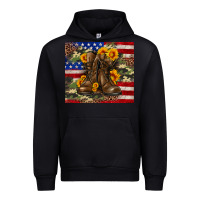 Black Army USA lag leopard camouflage sunflower 20oz Urban Hoodie - Neo Western