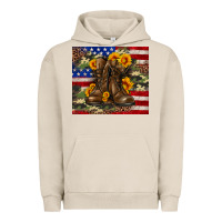 Pigment French Oak Army USA lag leopard camouflage sunflower 20oz Urban Hoodie - Neo Western