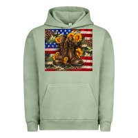 Pigment Oil Green Army USA lag leopard camouflage sunflower 20oz Urban Hoodie - Neo Western
