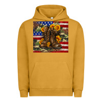 Pigment Peanut Butter Army USA lag leopard camouflage sunflower 20oz Urban Hoodie - Neo Western