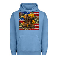 Pigment Pebble Blue Army USA lag leopard camouflage sunflower 20oz Urban Hoodie - Neo Western