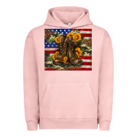 Pigment Salmon Army USA lag leopard camouflage sunflower 20oz Urban Hoodie - Neo Western