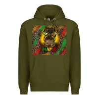 Army Green juneteenth afro bun mama tumbler Premium Hoodie - HRA Design Shop