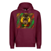 Burgundy juneteenth afro bun mama tumbler Premium Hoodie - HRA Design Shop