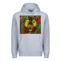 Heather Grey juneteenth afro bun mama tumbler Premium Hoodie - HRA Design Shop