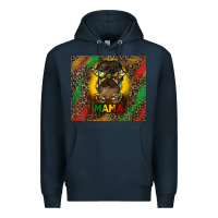 Navy juneteenth afro bun mama tumbler Premium Hoodie - HRA Design Shop