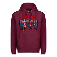 Burgundy Boom bitch get out the way Premium Hoodie - Neo Western