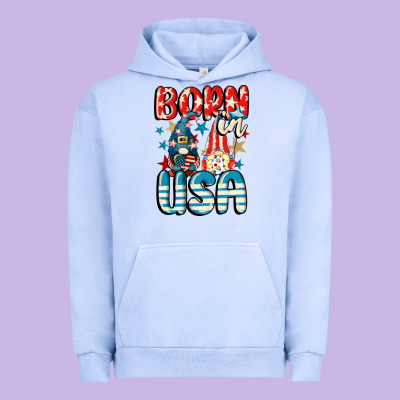 Born In Usa Gnomes 4th Of July Urban Hoodie Designed By Cowgirlartshop