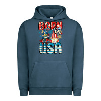 Pigment Midnight Navy Born in USA gnomes 4th of July Urban Hoodie - CowGirlArtShop