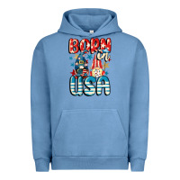 Pigment Pebble Blue Born in USA gnomes 4th of July Urban Hoodie - CowGirlArtShop