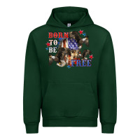 Forest Green Born to be free 4th of july Urban Hoodie - CowGirlArtShop