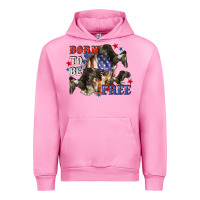 Fuchsia Pink Born to be free 4th of july Urban Hoodie - CowGirlArtShop