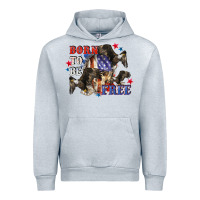 Heather Grey Born to be free 4th of july Urban Hoodie - CowGirlArtShop