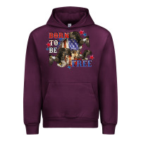 Mauve Wine Born to be free 4th of july Urban Hoodie - CowGirlArtShop