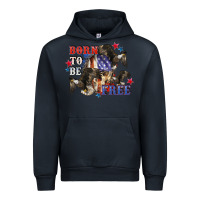 Navy Born to be free 4th of july Urban Hoodie - CowGirlArtShop
