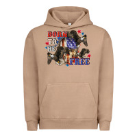 Pigment Burro Born to be free 4th of july Urban Hoodie - CowGirlArtShop