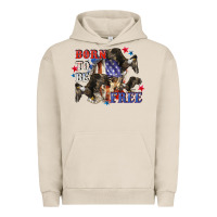 Pigment French Oak Born to be free 4th of july Urban Hoodie - CowGirlArtShop