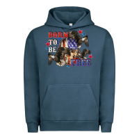 Pigment Midnight Navy Born to be free 4th of july Urban Hoodie - CowGirlArtShop