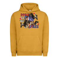 Pigment Peanut Butter Born to be free 4th of july Urban Hoodie - CowGirlArtShop