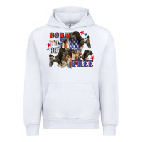 White Born to be free 4th of july Urban Hoodie - CowGirlArtShop