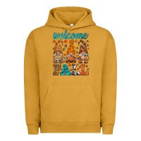 Pigment Peanut Butter welcome fall gnome Urban Hoodie - HRA Design Shop