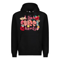 Black i teach sweet hearts valentine's day teacher Premium Hoodie - FaDigitalArtStudio