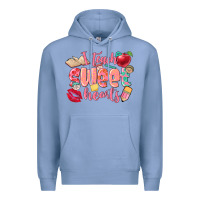 Colony Blue i teach sweet hearts valentine's day teacher Premium Hoodie - FaDigitalArtStudio