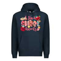 Navy i teach sweet hearts valentine's day teacher Premium Hoodie - FaDigitalArtStudio
