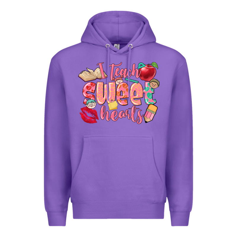 I Teach Sweet Hearts Valentine's Day Teacher Premium Hoodie by FaDigitalArtStudio | Teevron