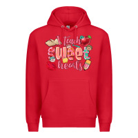 Red i teach sweet hearts valentine's day teacher Premium Hoodie - FaDigitalArtStudio