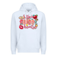 White i teach sweet hearts valentine's day teacher Premium Hoodie - FaDigitalArtStudio