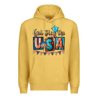 Antique Gold God bless the USA 4th of july Premium Hoodie - CowGirlArtShop