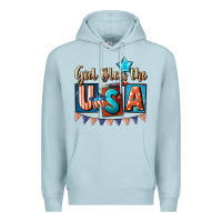 Blue Mist God bless the USA 4th of july Premium Hoodie - CowGirlArtShop