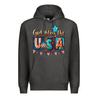 Charcoal Heather God bless the USA 4th of july Premium Hoodie - CowGirlArtShop